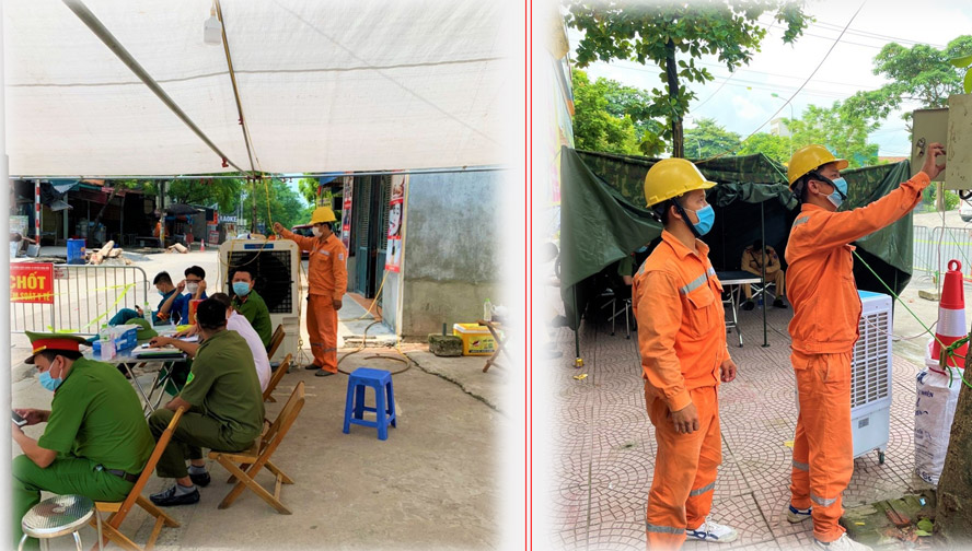 Bảo đảm điện ổn định tại các chốt chống dịch Covid-19 tại Hà Nội