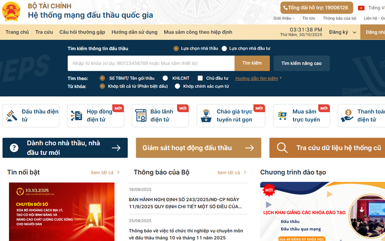 Quy định đăng tải thông tin đấu thầu lựa chọn nhà đầu tư trên Hệ thống mạng đấu thầu quốc gia