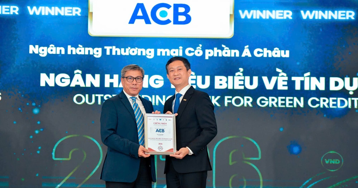ACB được vinh danh ở 2 hạng mục tại giải thưởng Ngân hàng Việt Nam tiêu biểu 2026