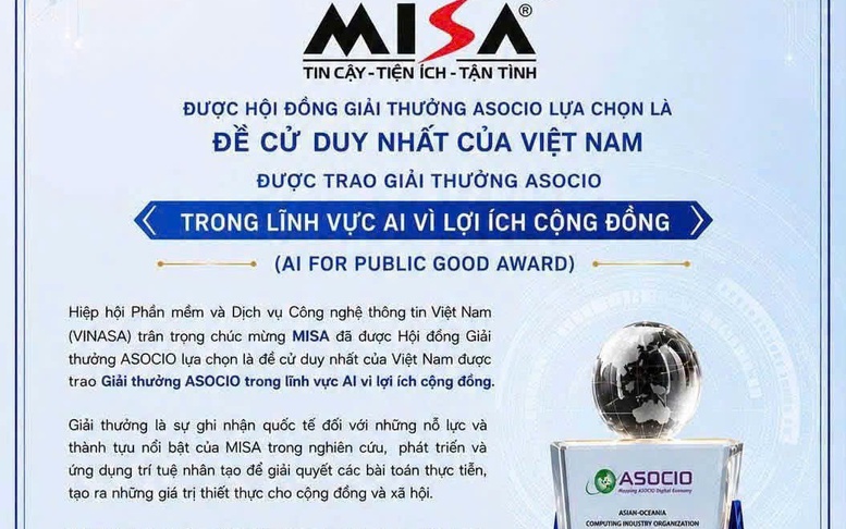 MISA được trao giải thưởng AI vì lợi ích cộng đồng