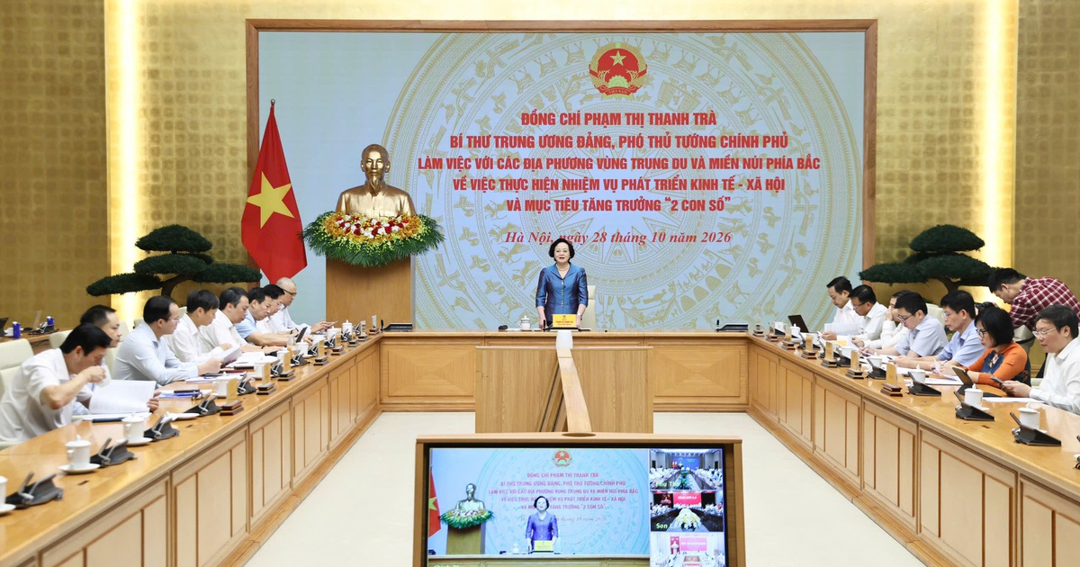 Phó Thủ tướng Phạm Thị Thanh Trà làm việc với 9 tỉnh vùng trung du và miền núi phía bắc về mục tiêu tăng trưởng 2 con số